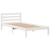 Seng med bokhylle uten madrass hvit 90x200 cm heltre furu