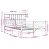 Seng med bokhylle uten madrass voksbrun 150x200 cm heltre furu