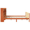 Seng med bokhylle uten madrass voksbrun 180x200 cm heltre furu