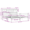 Seng med bokhylle uten madrass voksbrun 180x200 cm heltre furu