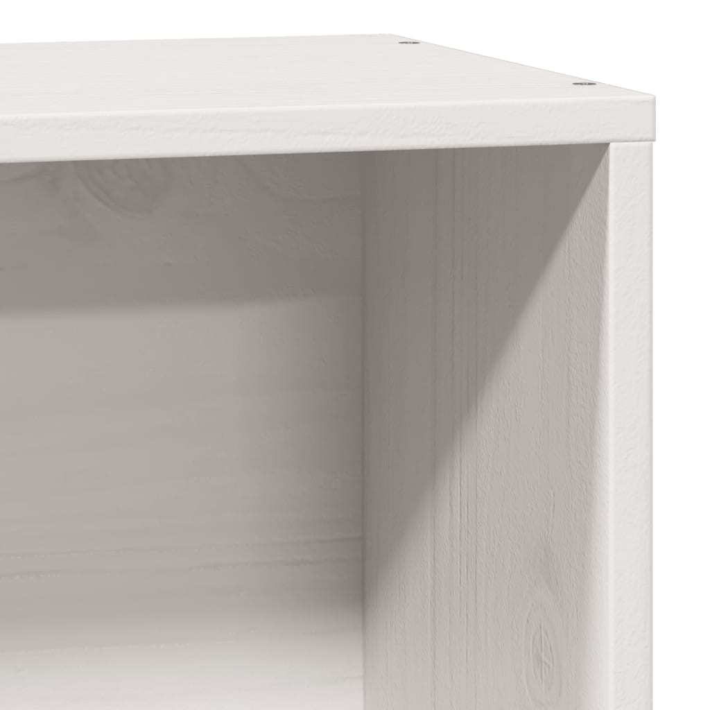 Seng med bokhylle uten madrass hvit 75x190 cm heltre furu