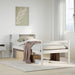 Seng med bokhylle uten madrass hvit 75x190 cm heltre furu