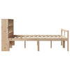Seng med bokhylle uten madrass 120x190 cm heltre furu
