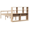 Seng med bokhylle uten madrass 120x190 cm heltre furu