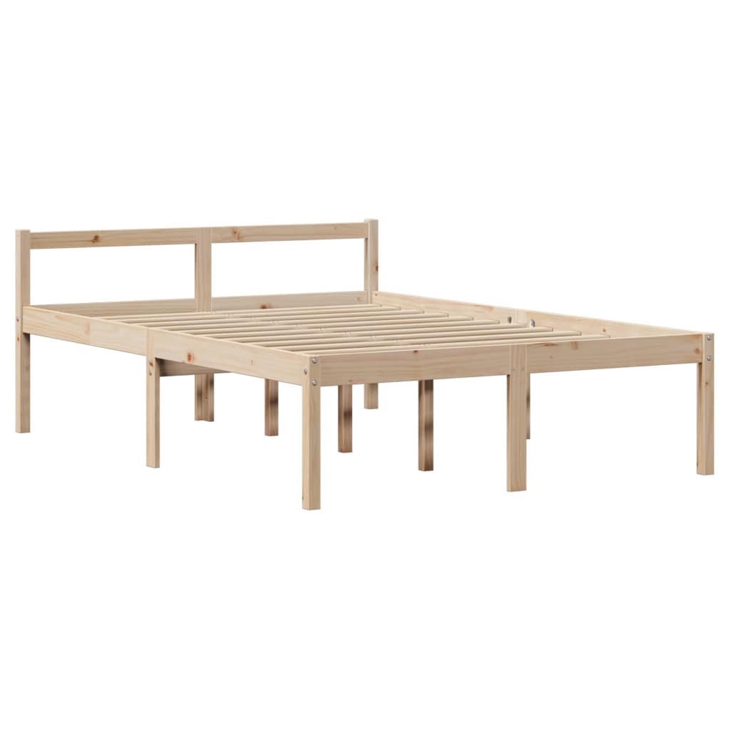 Seng med bokhylle uten madrass 140x190 cm heltre furu