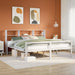 Seng med bokhylle uten madrass hvit 180x200 cm heltre furu