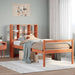 Seng med bokhylle uten madrass voksbrun 75x190 cm heltre