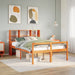 Seng med bokhylle uten madrass voksbrun 120x190 cm heltre