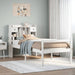 Seng med bokhylle uten madrass hvit 75x190 cm heltre furu