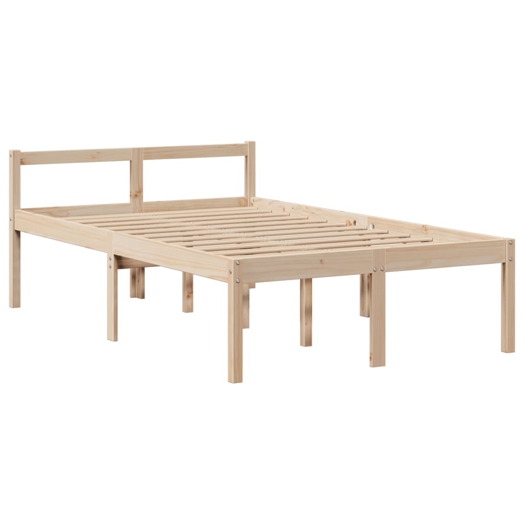 Seng med bokhylle uten madrass 135x190 cm heltre furu