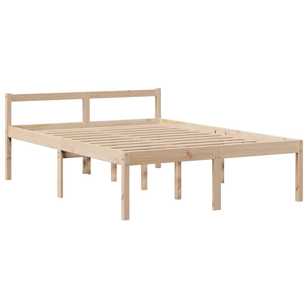 Seng med bokhylle uten madrass 140x190 cm heltre furu