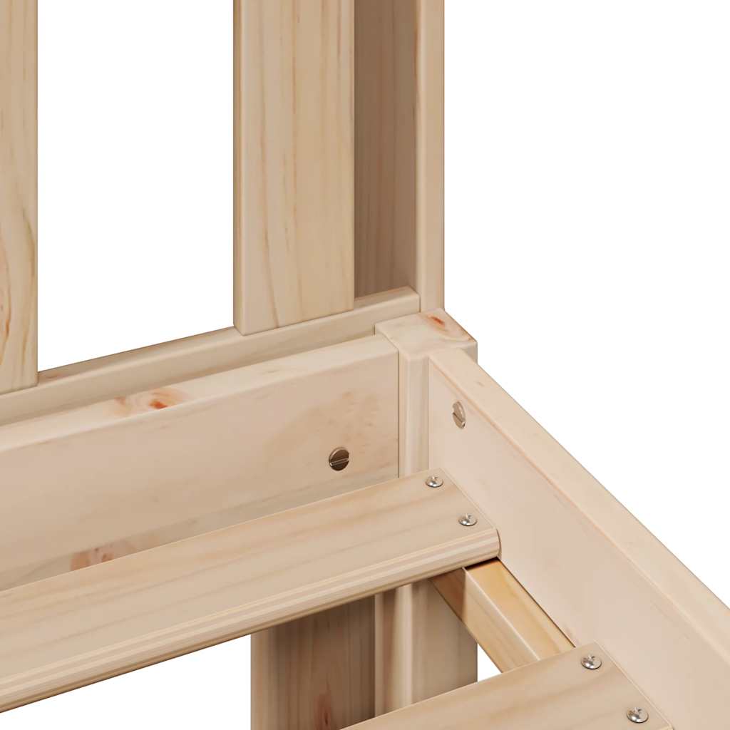 Seng med bokhylle uten madrass 140x190 cm heltre furu