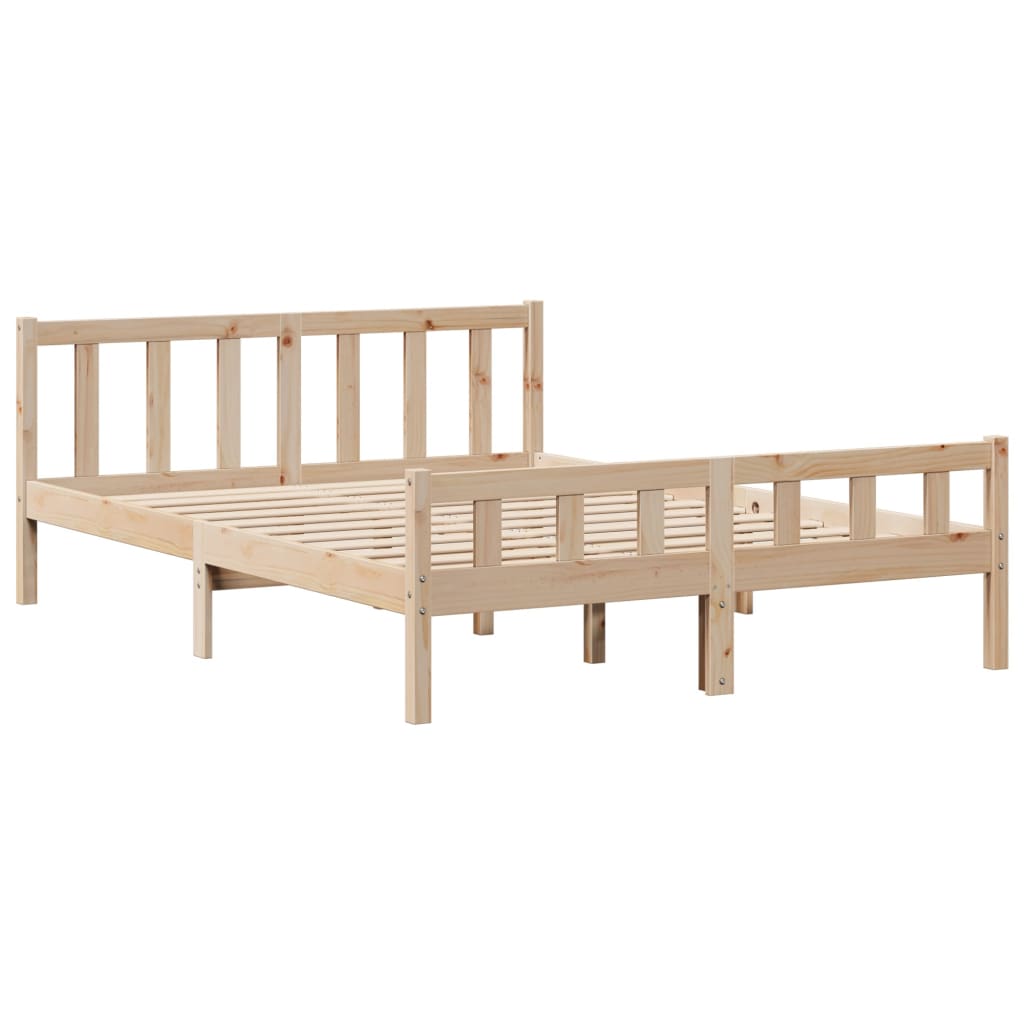 Seng med bokhylle uten madrass 160x200 cm heltre furu
