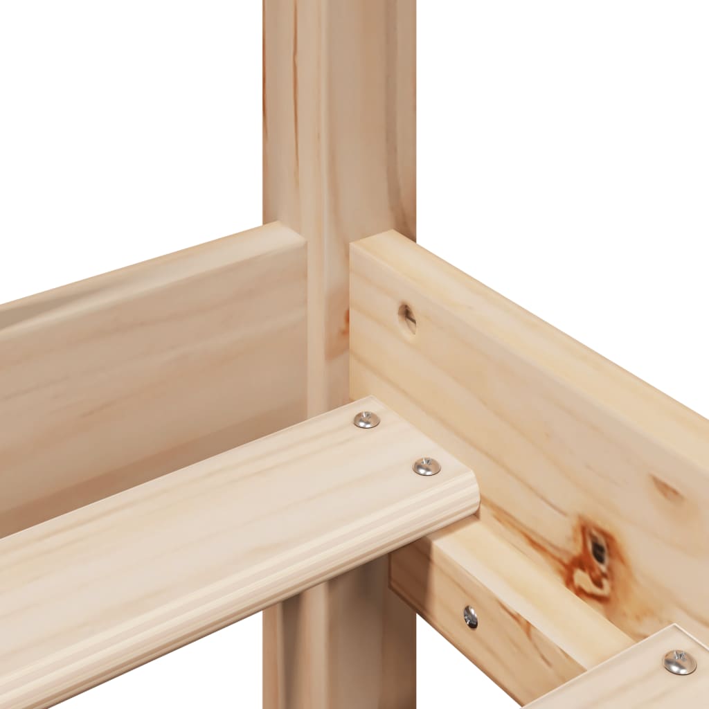Seng med bokhylle uten madrass 160x200 cm heltre furu