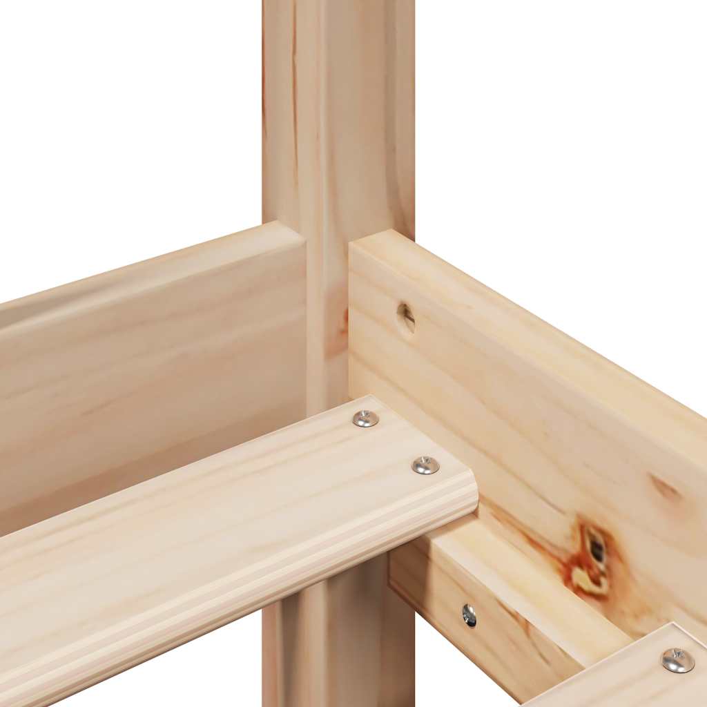 Seng med bokhylle uten madrass 90x190 cm heltre furu