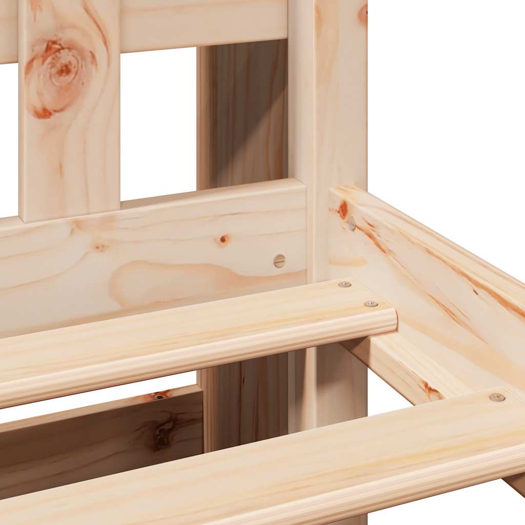 Seng med bokhylle uten madrass 90x190 cm heltre furu