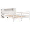 Seng med bokhylle uten madrass hvit 135x190 cm heltre furu