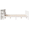 Seng med bokhylle uten madrass hvit 135x190 cm heltre furu