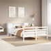 Seng med bokhylle uten madrass hvit 140x200 cm heltre furu