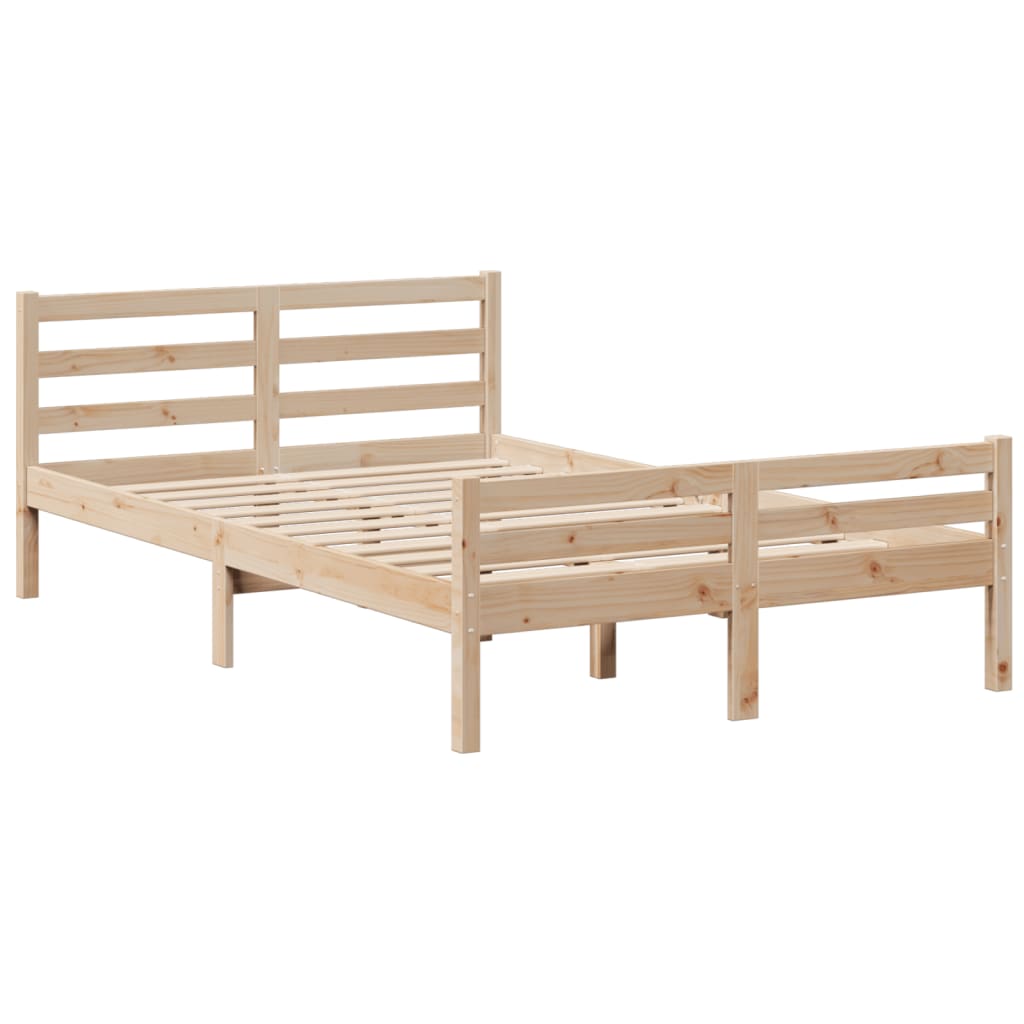 Seng med bokhylle uten madrass 135x190 cm heltre furu