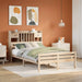 Seng med bokhylle uten madrass 135x190 cm heltre furu