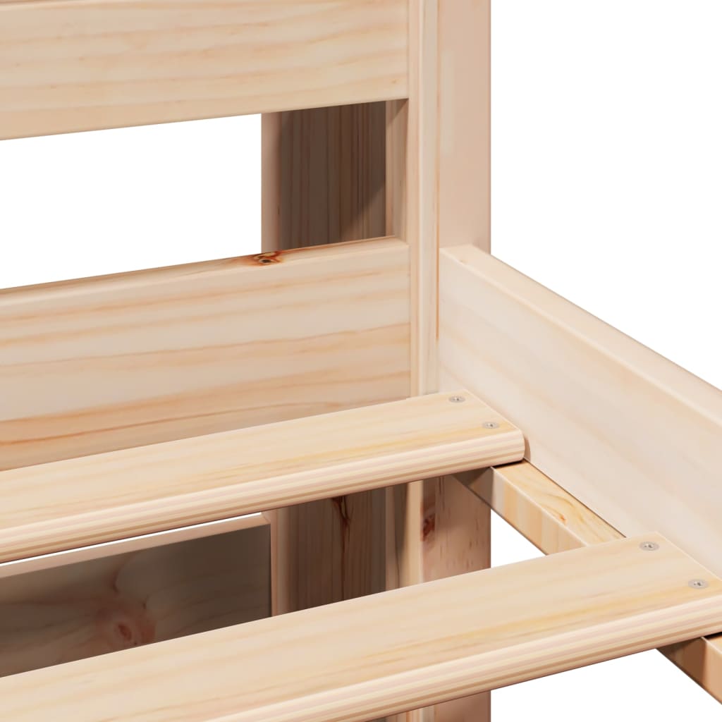 Seng med bokhylle uten madrass 140x190 cm heltre furu