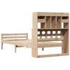 Seng med bokhylle uten madrass 90x200 cm heltre furu
