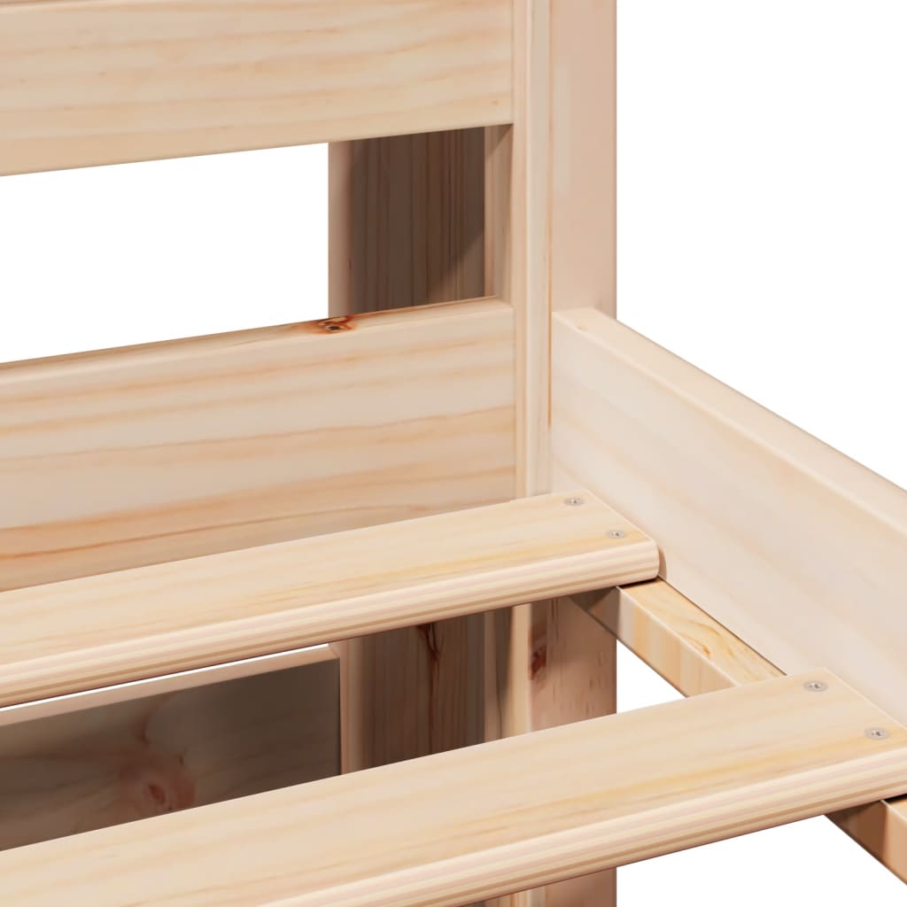 Seng med bokhylle uten madrass 100x200 cm heltre furu