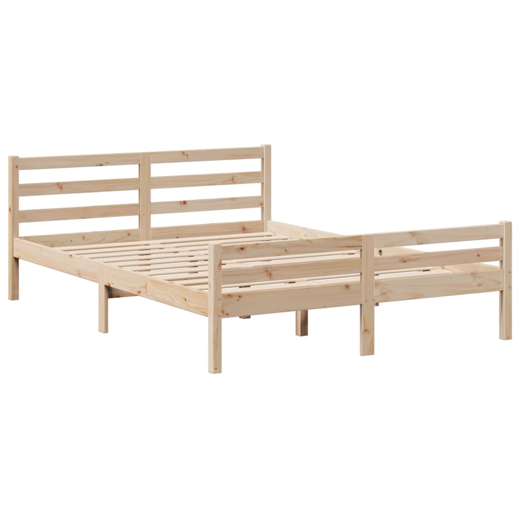 Seng med bokhylle uten madrass 140x200 cm heltre furu
