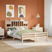 Seng med bokhylle uten madrass 140x200 cm heltre furu