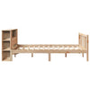 Seng med bokhylle uten madrass 135x190 cm heltre furu