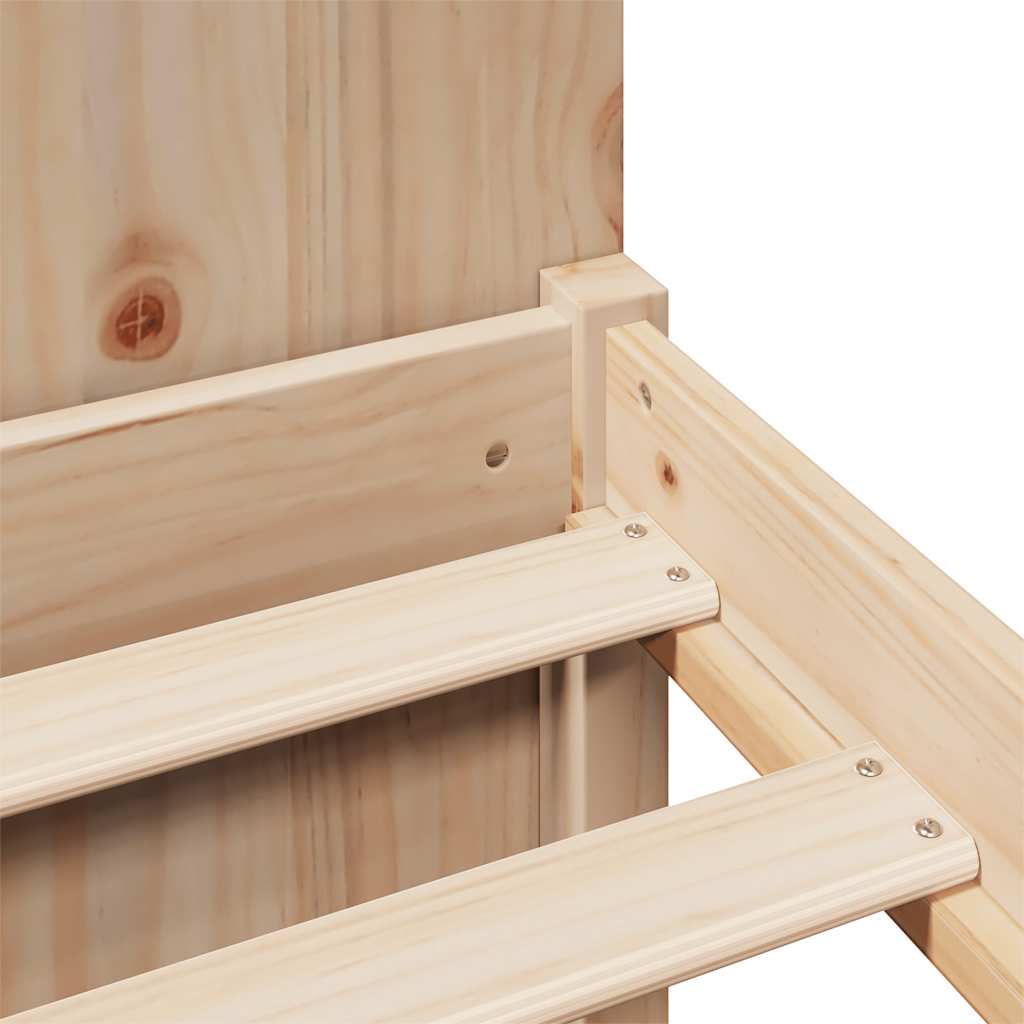 Seng med bokhylle uten madrass 135x190 cm heltre furu