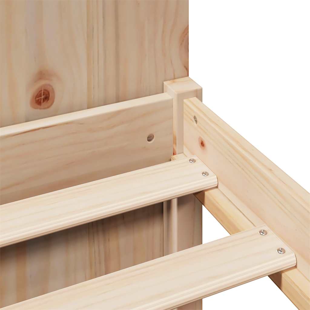 Seng med bokhylle uten madrass 180x200 cm heltre furu