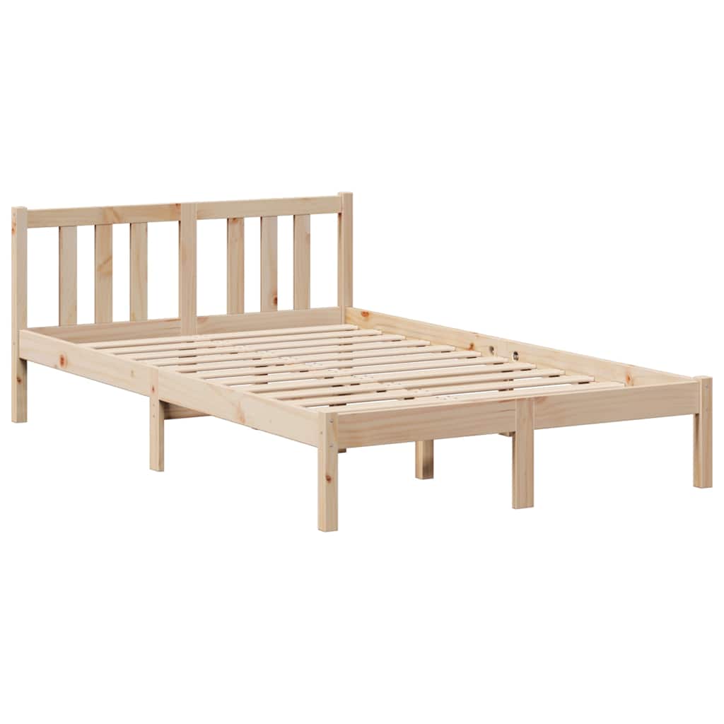 Seng med bokhylle uten madrass 135x190 cm heltre furu