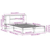 Seng med bokhylle uten madrass 120x190 cm heltre furu