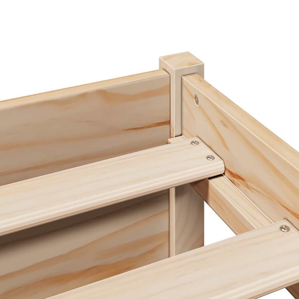 Seng med bokhylle uten madrass 140x190 cm heltre furu