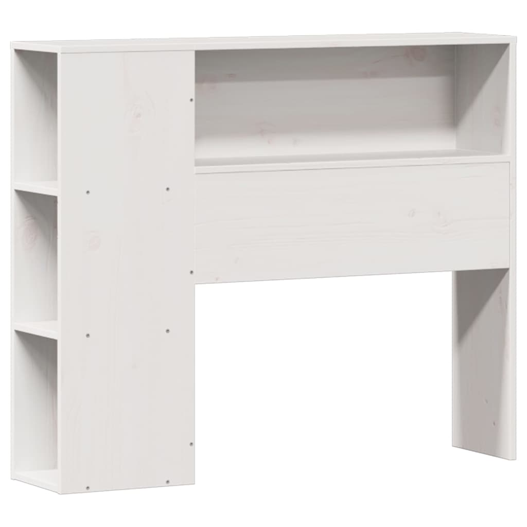 Seng med bokhylle uten madrass hvit 75x190 cm heltre furu