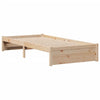Seng med bokhylle uten madrass 100x200 cm heltre furu