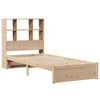 Seng med bokhylle uten madrass 100x200 cm heltre furu