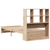 Seng med bokhylle uten madrass 100x200 cm heltre furu