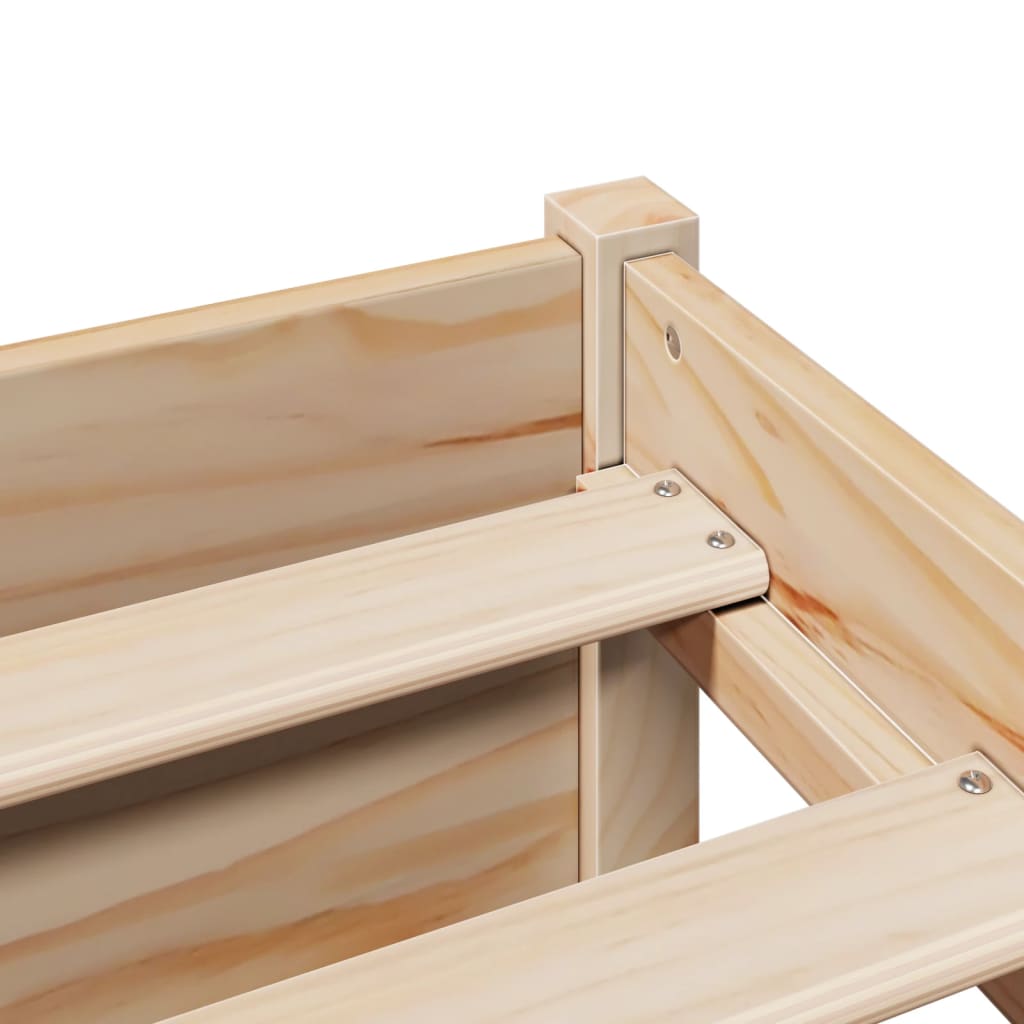Seng med bokhylle uten madrass 100x200 cm heltre furu