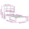 Seng med bokhylle uten madrass 100x200 cm heltre furu