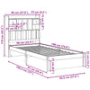 Seng med bokhylle uten madrass 90x190 cm heltre furu