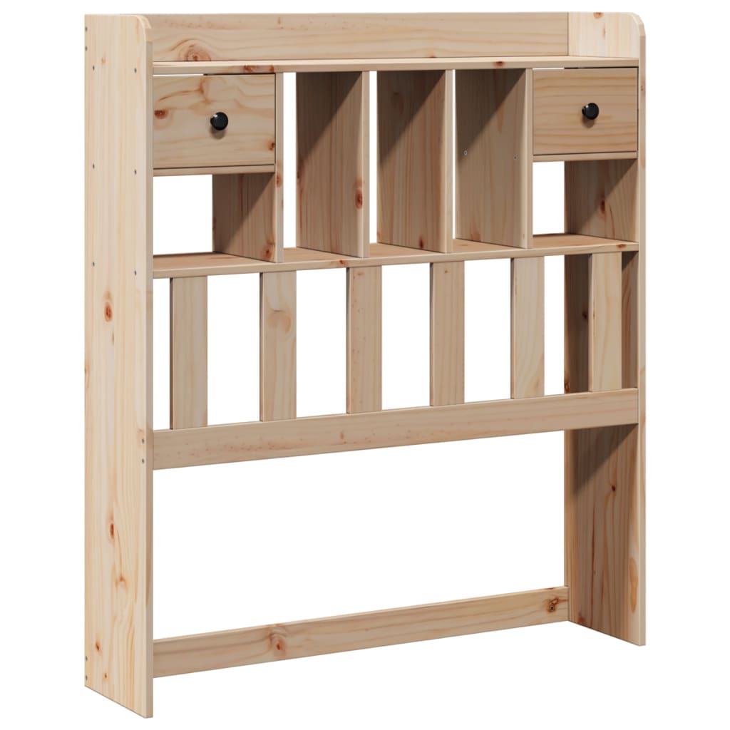 Seng med bokhylle uten madrass 100x200 cm heltre furu