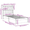 Seng med bokhylle uten madrass 100x200 cm heltre furu