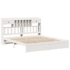 Seng med bokhylle uten madrass hvit 180x200 cm heltre furu