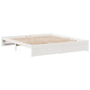 Seng med bokhylle uten madrass hvit 180x200 cm heltre furu