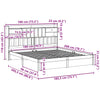 Seng med bokhylle uten madrass hvit 180x200 cm heltre furu