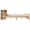 Seng med bokhylle uten madrass 135x190 cm heltre furu