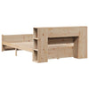 Seng med bokhylle uten madrass 135x190 cm heltre furu